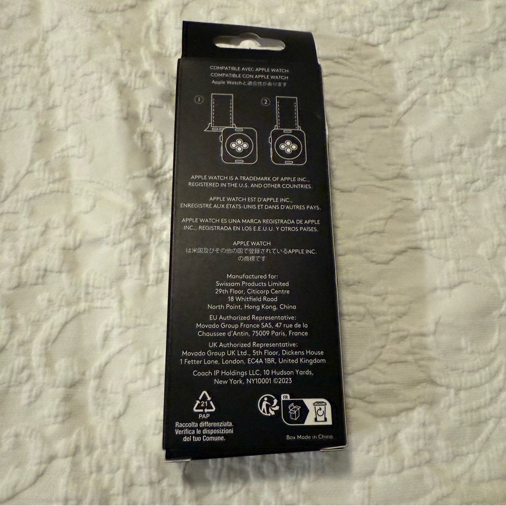 Coach Black Watch Band for Apple Watch - Picture 5 of 8